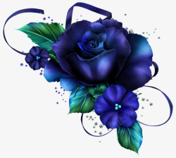 漂亮蓝色玫瑰花素材