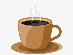 棕色马克杯咖啡爱心饮料手绘牛奶素材