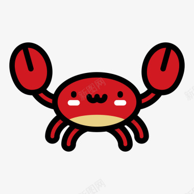 创意卡通小动物卡通手绘螃蟹图标图标