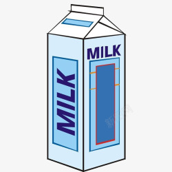 牛奶盒手绘卡通素材