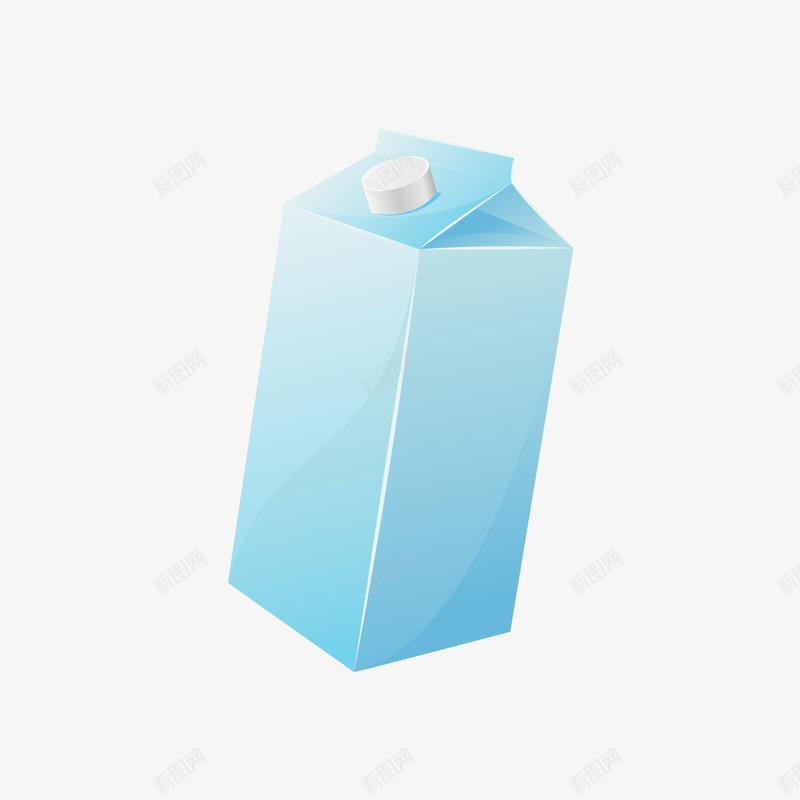 蓝色牛奶盒矢量图ai免抠素材_88icon https://88icon.com 手绘 牛奶盒 蓝色 矢量图