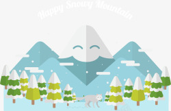 有趣冬天微笑的雪山高清图片