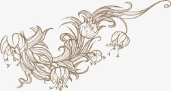 手绘菊花图案素材
