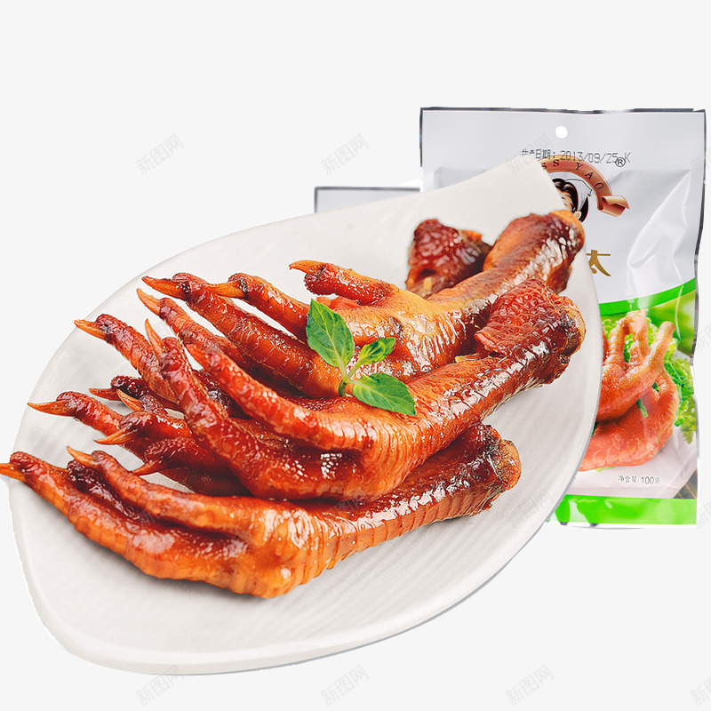 香辣鸡爪png免抠素材_88icon https://88icon.com 产品实物 小吃 熟食 零食 食物