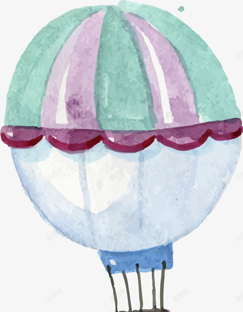 儿童手绘多彩热气球png免抠素材_88icon https://88icon.com 儿童手绘 多彩热气球 手绘热气球 水彩 画画 绘画
