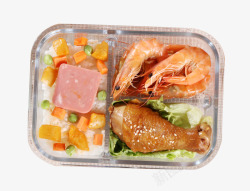 微波加热玻璃盒丰盛午餐盒子高清图片