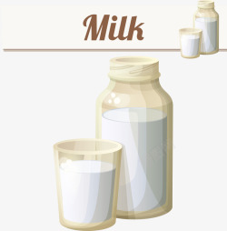杯子里的牛奶矢量图素材