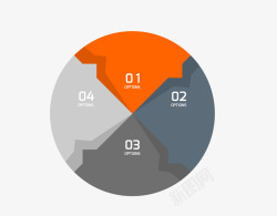商务信息饼形图图表矢量图素材