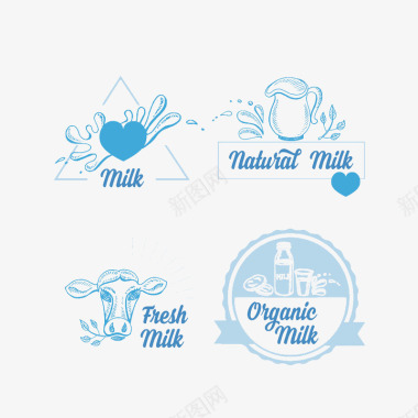 奶牛奶滴标志图标图标