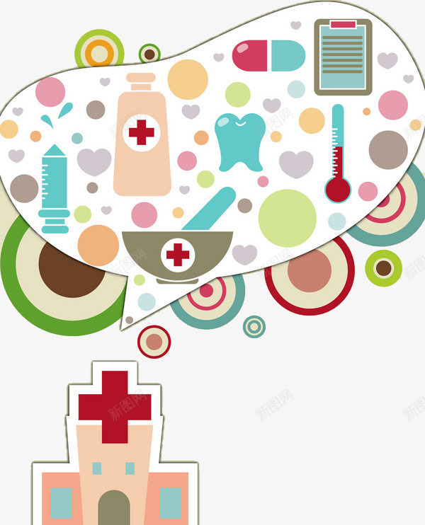 卡通梦幻艺术个性画医院png免抠素材_88icon https://88icon.com 个性画 医学 医院 卡通 抽象画