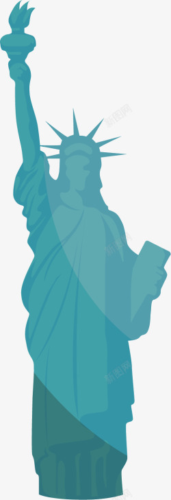 漂亮雕塑美国的自由女神矢量图高清图片