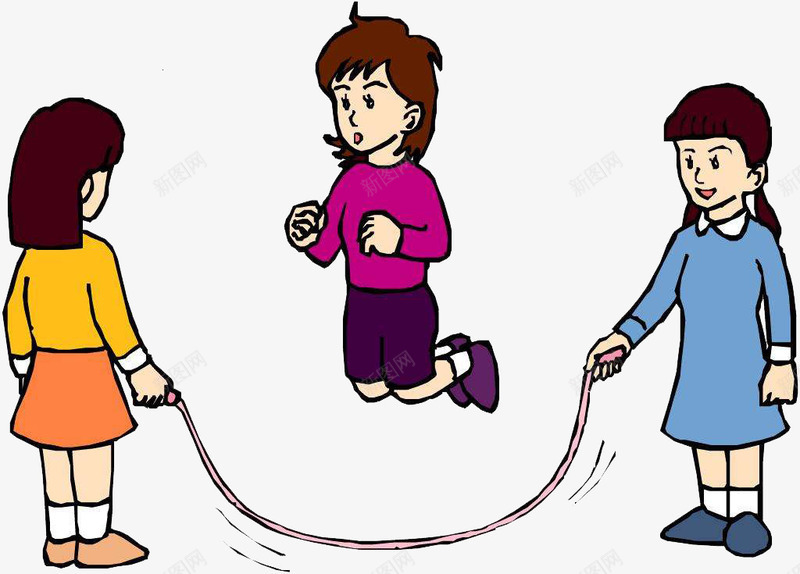 三个小女孩png免抠素材_88icon https://88icon.com 三姐妹 儿时的回忆 卡通 回忆 小女孩 小时候 漂亮的 简笔 跳绳子