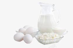 豆腐鸡蛋与牛奶素材