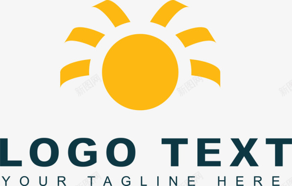 黄色牡丹太阳照明logo图标图标