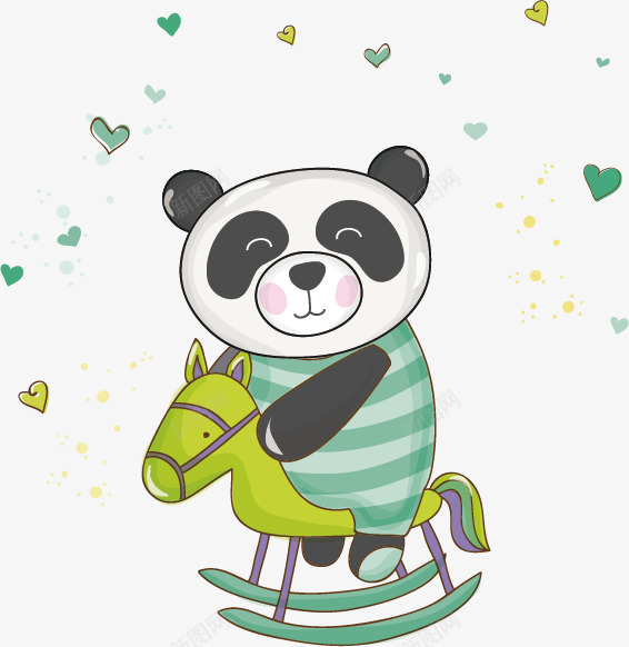 卡通熊猫矢量图ai免抠素材_88icon https://88icon.com 动物 可爱 国宝 插画 木马 漫画 熊猫 矢量图