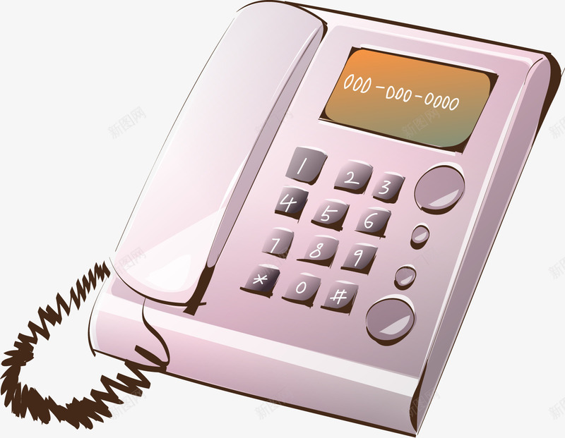 卡通电话png免抠素材_88icon https://88icon.com 卡通漫画 手机 显示屏 电话 电话线 通信工具 键盘电话