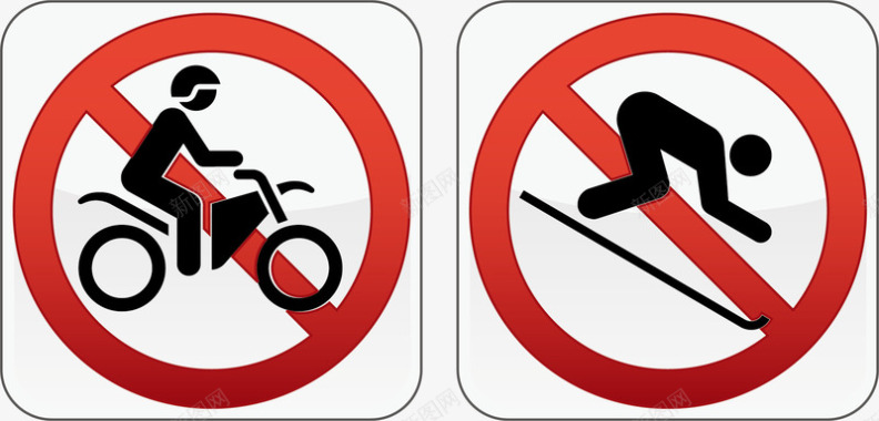 警示标示矢量禁止骑车矢量图图标图标