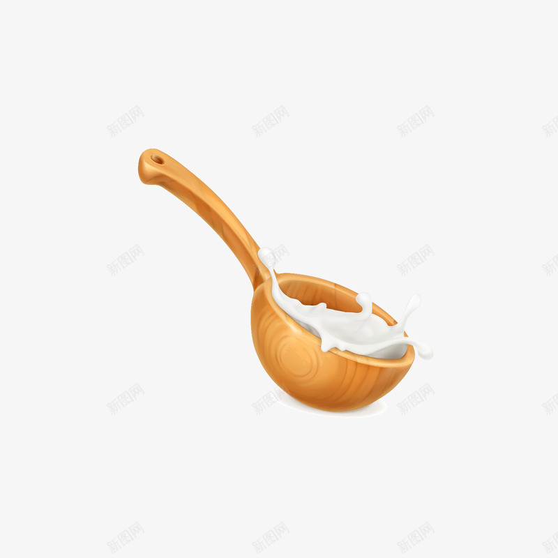 木勺中的牛奶png免抠素材_88icon https://88icon.com 效果 木勺 牛奶 黄色