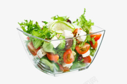 玻璃碗中的蔬菜沙拉素材