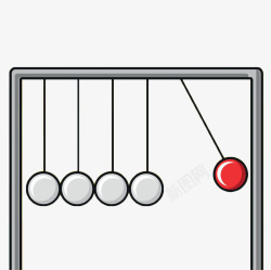 手绘牛顿摆锤素材