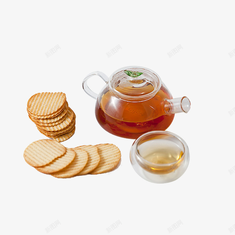 下午茶时间png免抠素材_88icon https://88icon.com 玻璃 玻璃茶壶 红茶 饼干