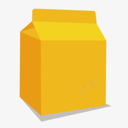 橙黄色包装盒子手绘卡通素材