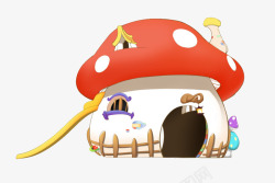 红色的蘑菇屋素材