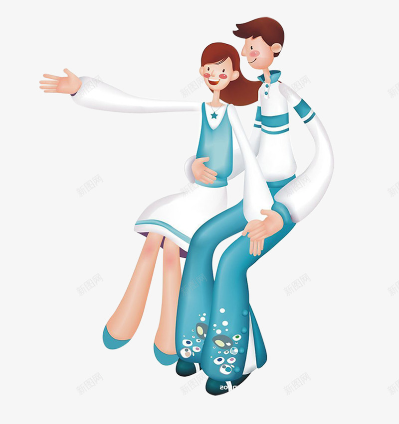 情侣卡通人物png免抠素材_88icon https://88icon.com 情人 情侣 男女抱着 蓝色小人