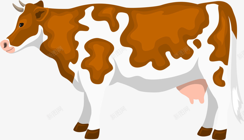褐色卡通奶牛png免抠素材_88icon https://88icon.com 农场 可爱奶牛 牛奶 牧场 装饰图案 褐色奶牛
