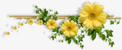 黄色菊花装饰图案素材