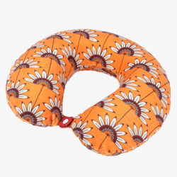 橙色菊花u型枕素材