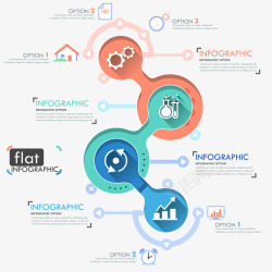 扁平化圆环信息分类ppt矢量图素材