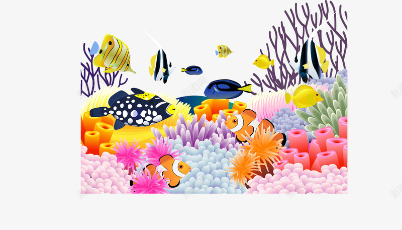 多姿多彩海鱼海底风景png免抠素材_88icon https://88icon.com 多姿多彩海鱼 海底 海底风景 海鱼 矢量素材 美丽的珊瑚 风景 风景素材