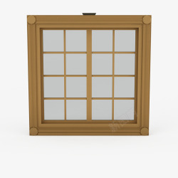 棕色简单格子窗素材