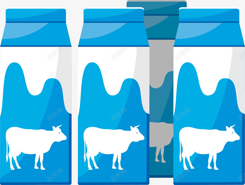 小清新简约牛奶矢量图ai免抠素材_88icon https://88icon.com 小清新牛奶 水彩 牛奶盒子 白色奶牛 简约牛奶 蓝色瓶子 矢量图