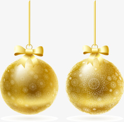 漂亮的金色节日装饰球素材