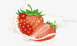 美味草莓牛奶素材