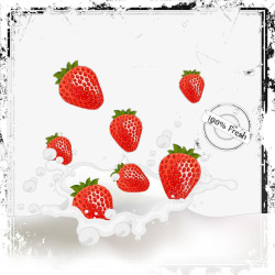 动感草莓牛奶素材