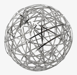 拉丝工艺白钢金属丝镂空球形工艺品高清图片