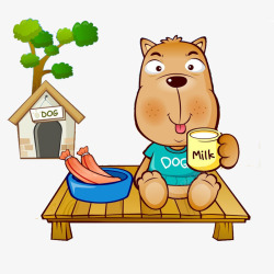 小熊人物卡通小熊在吃饭高清图片