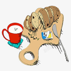 牛奶和面包素材