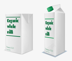 写实纸盒装牛奶素材