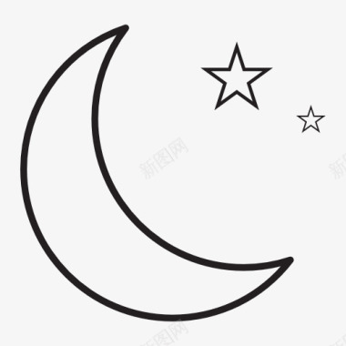 星星月亮标志图标图标