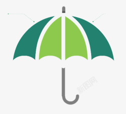 绿色雨伞矢量图素材