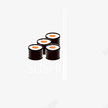 招牌卡通扁平化寿司零食logo图标图标