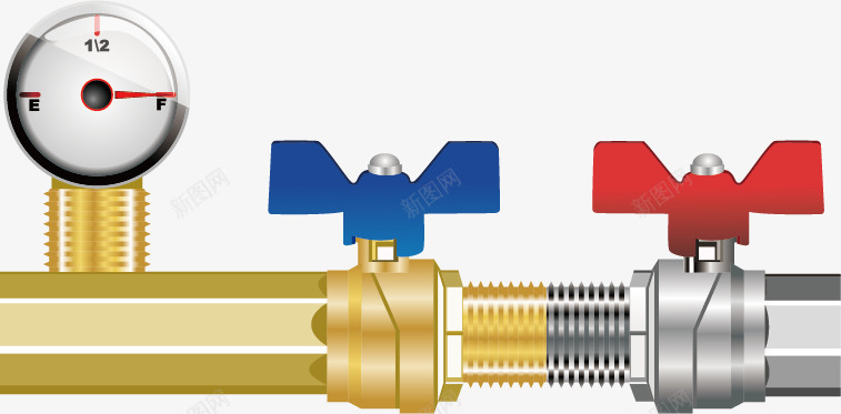 管道矢量图ai免抠素材_88icon https://88icon.com 仪表 创意设计 工业 彩色 接头 管道 金属 阀门 矢量图