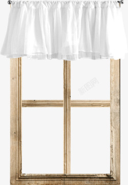 木窗窗帘素材
