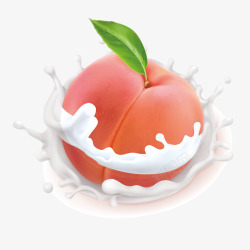 姘存灉搴桃子牛奶矢量图高清图片