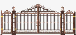 大门围栏金属镂空工艺母子门高清图片