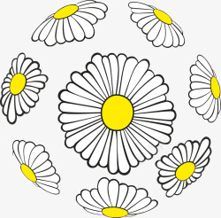白色手绘菊花球素材